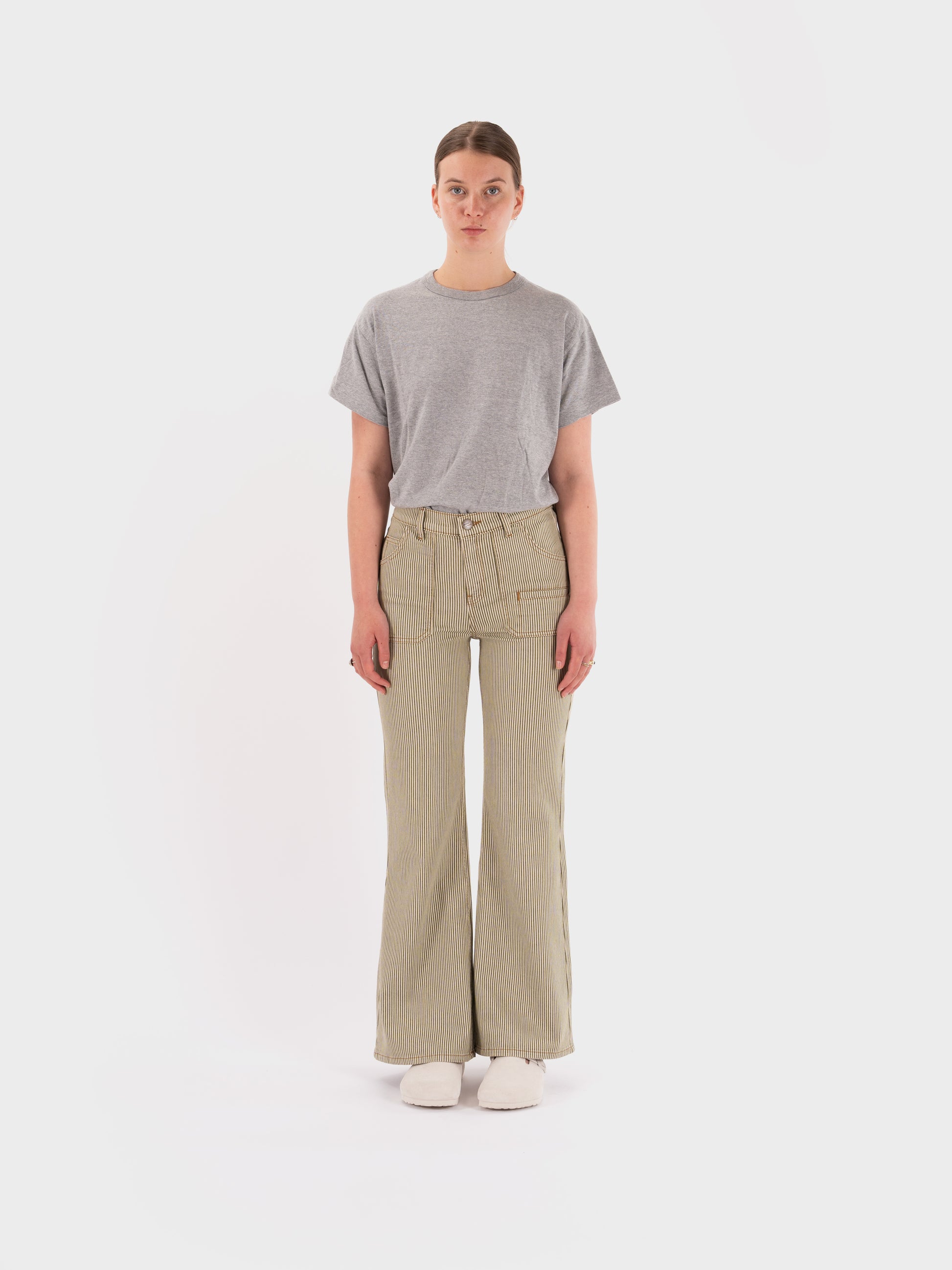 Seventy + Mochi Queenie Jean - Khaki Stripe