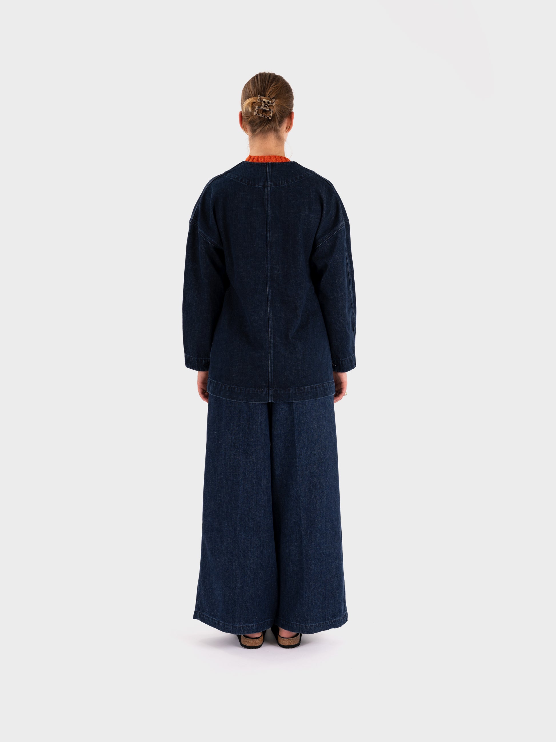 TOAST Indigo Denim Wrap Jacket - Indigo